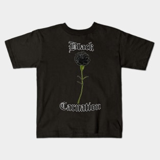 Black carnation – Gothic flower Kids T-Shirt